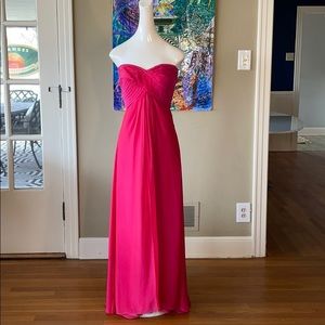 Silk Chiffon Magenta pink Tadashi Collection gown